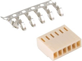 HU-6 (DS1070-6 F), Розетка на кабель c контактами 2.54мм 6pin HU-6 (DS1070-6 F), Розетка на кабель c контактами 2.54мм 6pin