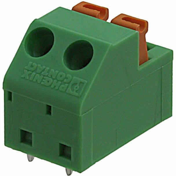 PCB terminal, 2 pole, pitch 5.08 mm, AWG 24-16, 12 A, spring-clamp connection, green, 1790283