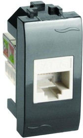 Розетка компьютерная 1-м СП 1мод. Brava RJ45 кат.5E черн. DKC 77654N