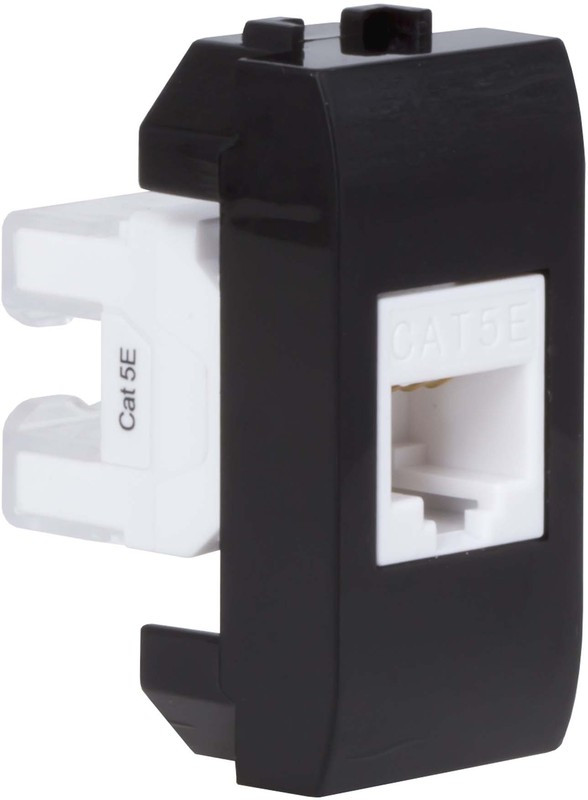 Розетка компьютерная 1-м СП 1мод. Brava RJ45 кат.5E черн. DKC 77654N