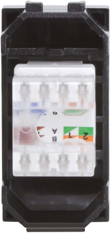 Розетка компьютерная 1-м СП 1мод. Brava RJ45 кат.5E черн. DKC 77654N