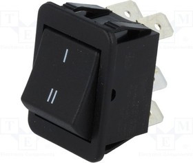 AE-C1560ABAAI, ROCKER; DPDT; Pos: 2; ON-ON; 16A/250VAC; 20A/28VDC; black; none; 1550