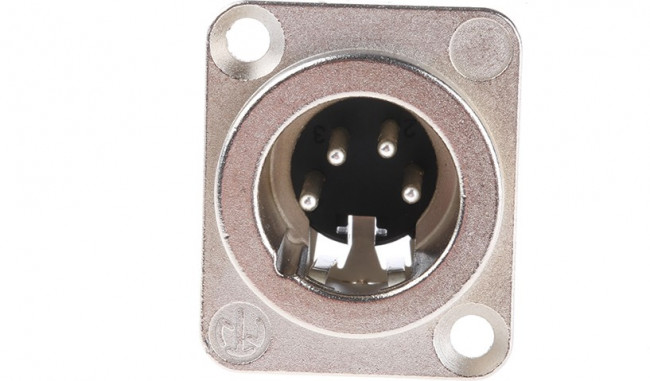 NC4MD-LX, XLR Connectors Recpt DLX 4 pin M solder nickel/silver