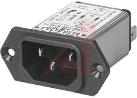 5110.0333.1, 3A, 250 V ac Male Screw Filtered IEC Connector 5110.0333.1, Quick Connect None Fuse