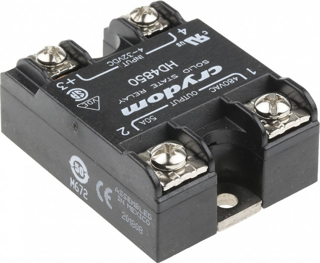 HD4850, Solid State Relay, 50 A Load, Panel Mount, 530 V Load, 32 V Control HD4850, Solid State Relay, 50 A Load, Panel Mount, 530 V Load, 32 V Control