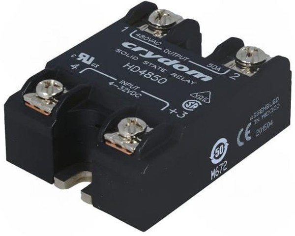 HD4850, Solid State Relay, 50 A Load, Panel Mount, 530 V Load, 32 V Control HD4850, Solid State Relay, 50 A Load, Panel Mount, 530 V Load, 32 V Control