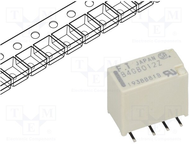 FTR-B4GB012Z-B05, Реле: электромагнитное, DPDT, Uобмотки: 12ВDC, 0,3A/125ВAC, 2А FTR-B4GB012Z-B05, Реле: электромагнитное, DPDT, Uобмотки: 12ВDC, 0,3A/125ВAC, 2А