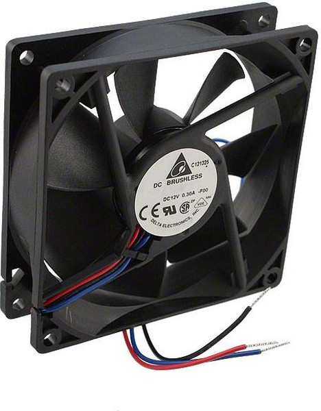 AFB0912H-F00, DC Fans DC Tubeaxial Fan, 92x25.4mm, 12VDC, Ball Bearing, 3-Lead Wires, Tachometer
