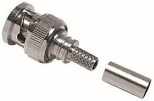 EZ-195-BM-X, RF Connectors / Coaxial Connectors BNC Male (plug) crimp connector, non-solder pin, no braid trim EZ-195-BM-X, RF Connectors / Coaxial Connectors BNC Male (plug) crimp connector, non-solder pin, no braid trim