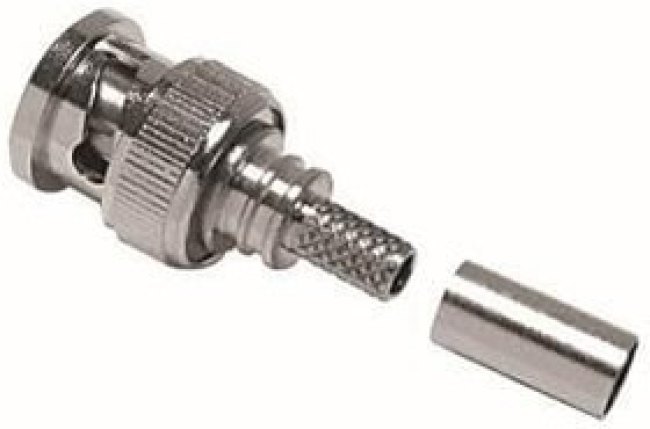 EZ-195-BM-X, RF Connectors / Coaxial Connectors BNC Male (plug) crimp connector, non-solder pin, no braid trim EZ-195-BM-X, RF Connectors / Coaxial Connectors BNC Male (plug) crimp connector, non-solder pin, no braid trim