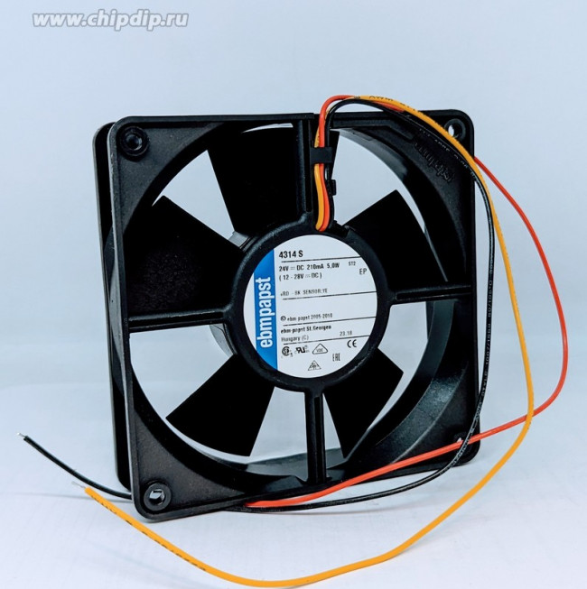 Вентилятор Ebmpapst 4314 S DC 24V 210mA 5.0W 120x32 3pin