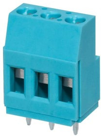 TB009-508-03BE, Fixed Terminal Blocks Terminal block, screw type, 5.08 , horizontal, 3 poles, CUI Blue, slotted screw, PCB mount
