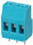 TB009-508-03BE, Fixed Terminal Blocks Terminal block, screw type, 5.08 , horizontal, 3 poles, CUI Blue, slotted screw, PCB mount