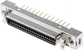 10250-6212PC, 102 Female 50 Pin Straight Through Hole PCB Socket 1.27mm Pitch, Solder, Quick Latch