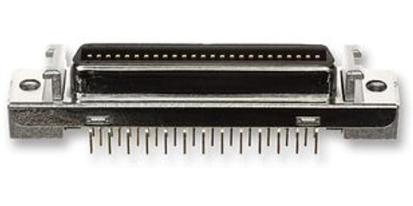 10250-6212PC, 102 Female 50 Pin Straight Through Hole PCB Socket 1.27mm Pitch, Solder, Quick Latch