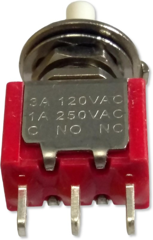 MP004689, Кнопочный переключатель, 6.35 мм, SPDT, Вкл.-(Вкл.), Plunger for Cap