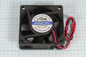 Вентилятор 60x60x20, напряжение 12В, ток 0,17А, выводы 2L, подшипник скольжения, JF0620S1H-R JAMICO