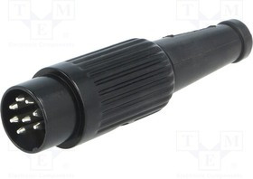 611-0800, Вилка; DIN; "папа"; PIN: 8; Конф: 270°; прямой; на провод; пайка; 34В