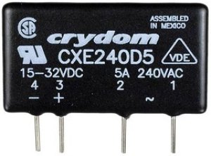 CXE240D5, Solid State Relays - PCB Mount PCB SIP SSR 280Vac 5A, 15-32Vdc,ZC