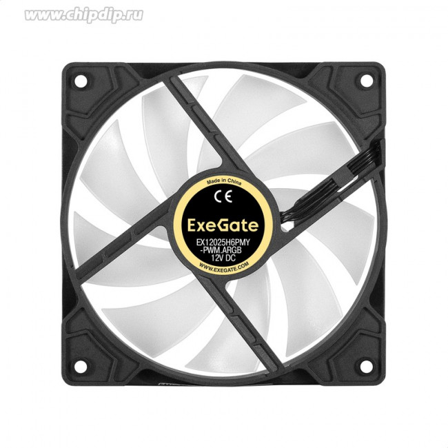 EX295971RUS, Вентилятор 12В DC с подсветкой ExeGate EX12025H6PMY-PWM.ARGB (120x120x25 мм, Hydraulic bearing (гидродинамический), 6pin, 1200R EX295971RUS, Вентилятор 12В DC с подсветкой ExeGate EX12025H6PMY-PWM.ARGB (120x120x25 мм, Hydraulic bearing (гидродинамический), 6pin, 1200R