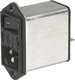 DD12.4111.111, Filtered IEC Power Entry Module, IEC C14, General Purpose, 4 А, 250 В AC, 2-Pole Switch