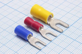 Клемма"U" d 3,7, 0,8s, 0,25-1,5S, латунь луженая, обжимная, красная; №2466RT клемма"U" d 3,7\0,8\S0,25~1,5\лат луж\\кр\НВИ1,5-3