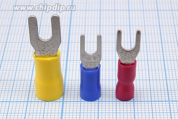 Клемма"U" d 3,7, 0,8s, 0,25-1,5S, латунь луженая, обжимная, красная; №2466RT клемма"U" d 3,7\0,8\S0,25~1,5\лат луж\\кр\НВИ1,5-3