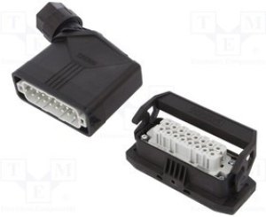 HCEVOB10PTBWSCHLM, Разъем: HDC, "папа" + "мама", Растр: 57x27мм, 500В, 16А, PIN: 10