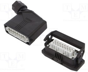 HCEVOB10PTBWSCHLM, Разъем: HDC, "папа" + "мама", Растр: 57x27мм, 500В, 16А, PIN: 10 HCEVOB10PTBWSCHLM, Разъем: HDC, "папа" + "мама", Растр: 57x27мм, 500В, 16А, PIN: 10