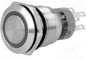 V19-11R-06R-S, Переключатель SPDT Цвет подсв красный 1 19мм