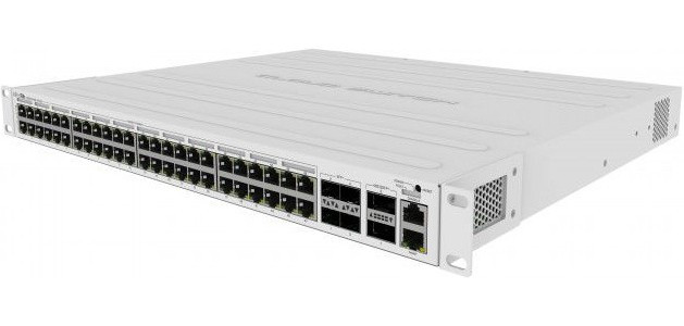 Коммутатор MikroTik CRS354-48P-4S+2Q+RM 1x100Мбит/с 48x1Гбит/с 4SFP+ 48PoE+ 700W управляемый Коммутатор MikroTik CRS354-48P-4S+2Q+RM 1x100Мбит/с 48x1Гбит/с 4SFP+ 48PoE+ 700W управляемый