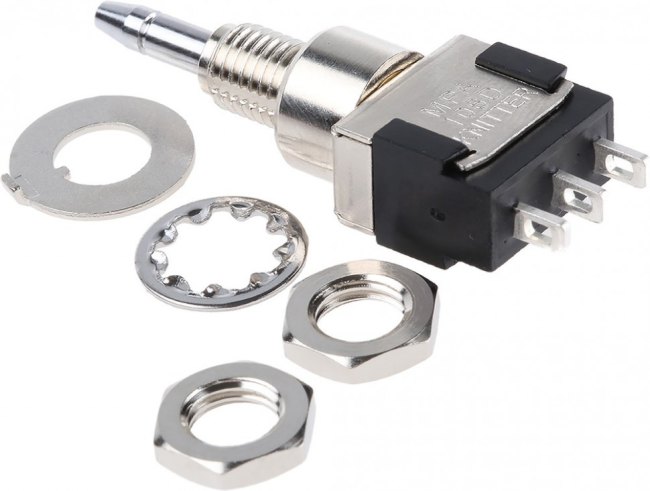 MPA 106 D, Miniature Push Button Switch, Latching, Panel Mount, 6.2mm Cutout, SPDT, 125/250V ac