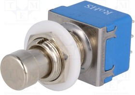 FC71101, Переключатель: кнопочный, Пол: 2, 3PDT, 2A/250ВAC, OFF-ON, d12,2мм