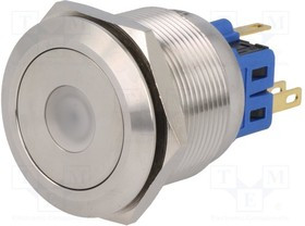 V25-21D-12B-S, Переключатель: антивандальный, Пол: 2, SPDT, 3A/220ВAC, 5A/24ВDC