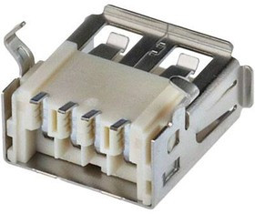 KUSBX-SMT-AS1N-W, USB Connectors A TYPE SMT RECPT WHITE
