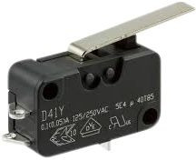 D459-B8LD, Micro Switch D4, 16A, 1CO, 1N, Lever