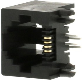 43860-0003, Модульный разъем, Modular Jack, 1 x 1 (Порт), 6P4C, Cat3, Монтаж в Сквозное Отверстие