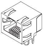 43860-0003, Модульный разъем, Modular Jack, 1 x 1 (Порт), 6P4C, Cat3, Монтаж в Сквозное Отверстие