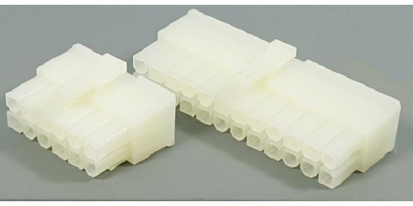 Разъем питания MF розетка , контакты 2x10, шаг P4.2, монтаж на кабель, MF-2x10F