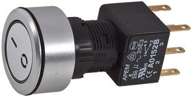 A1PCA1X250K403, Illuminated Push Button Switch, Latching, Panel Mount, 16mm Cutout, DPDT, Blue LED, 250V ac, IP65 A1PCA1X250K403, Illuminated Push Button Switch, Latching, Panel Mount, 16mm Cutout, DPDT, Blue LED, 250V ac, IP65