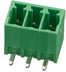 15EDGRC-3.81-03P-14 (KLS2-EDR-3.81-03P-4), Клеммник разъемный, 3 контакта, шаг 3.81 мм, зеленый, (FB15ERC)