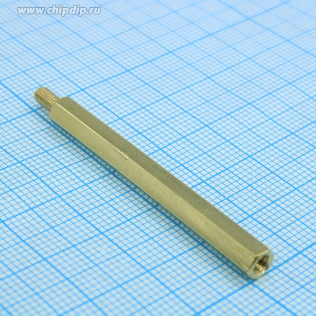 PCHSN-45, стойка для печатной платы латунная М3 шестигранная (L-KLS8-DBL-M3-E4.7-L45)