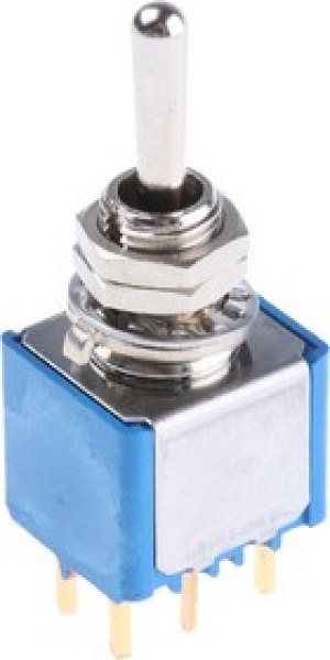 5249CDB, Toggle Switch, PCB Mount, On-Off-On, DPST, PC Terminal Terminal, 20V ac/dc