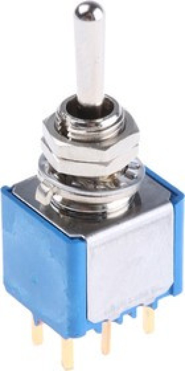 5249CDB, Toggle Switch, PCB Mount, On-Off-On, DPST, PC Terminal Terminal, 20V ac/dc 5249CDB, Toggle Switch, PCB Mount, On-Off-On, DPST, PC Terminal Terminal, 20V ac/dc