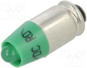 1512535UG3, Индикат.лампа: LED; S5,7s,T1-3/4; зеленый; пластик; 24ВAC; 24ВDC