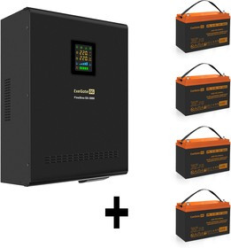 EX296647RUS, Комплект ИБП EX296003RUS + батарея 100Aч EX285656RUS 4шт (инвертор, синус, для котла, настенный) ExeGate FineSine SX-3000.LCD.A