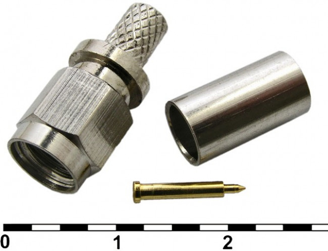SMA-C58P, Разъём высокочастотный, штекер SMA обжим на кабель RG58