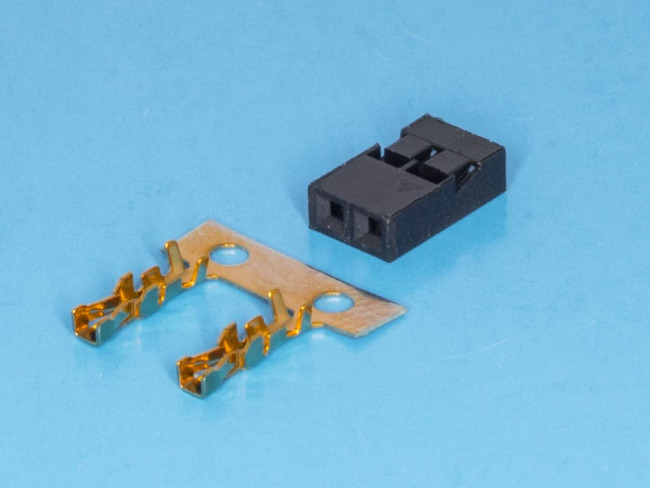 BLS-2/2, Разъем 1х2 гнездо на кабель, шаг 2.54мм, с контактами