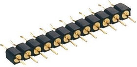 350-80-109-00-006101, 350 Series Straight Through Hole Pin Header, 9 Contact(s), 2.54mm Pitch, 1 Row(s), Unshrouded