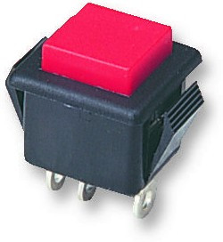 1415NC RED, Кнопочный переключатель, 1400N, SPDT, Momentary, Квадратный, Красный